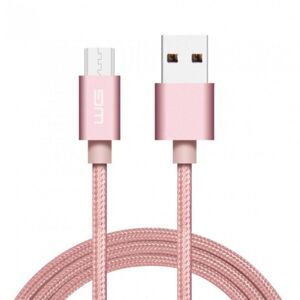 Kábel WG Micro USB na USB, 1m, ružová