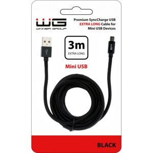 Kábel WG Mini USB na USB, 3m, čierna