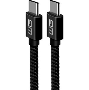 Kábel WG USB Typ C na USB Typ C, 2m, čierna